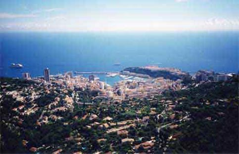 Monaco offers beautiful views from the mountain tops overlooking the ocean