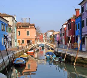 Canal in Burano Italy