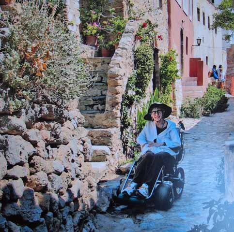 Nancy anad Nate travel in wheelchair to Monemvasia Greek Islands